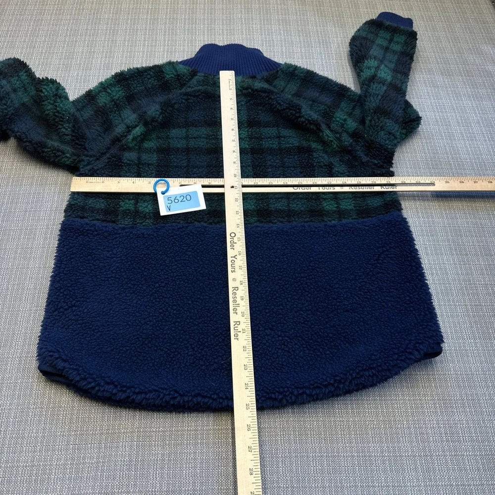 Vineyard‎ Vines Sherpa Fleece Pullover Womans Small Quarter Zip Plaid Cozy